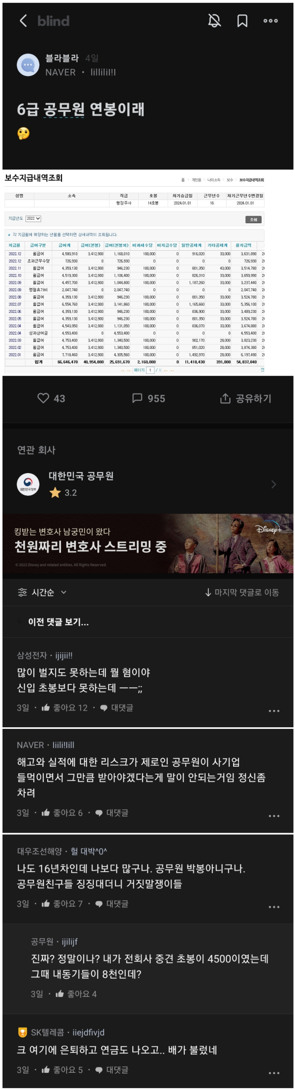 6급 공무원 연봉